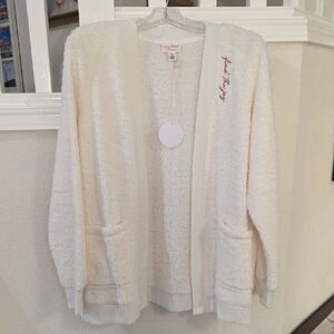 Brand New Lacy Chabert Cream Color Cardigan. Size XL